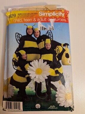 Simplicity 2829 Bee Costume Sewing Pattern XS-L Family Halloween